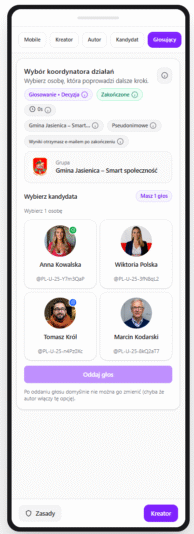 wersja mobilna z kafelkami
